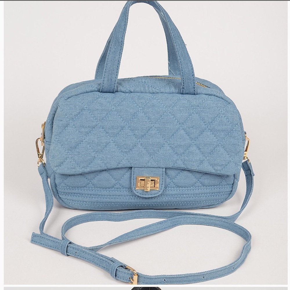 ShopEvelynne Quilted Blue Tote Bag